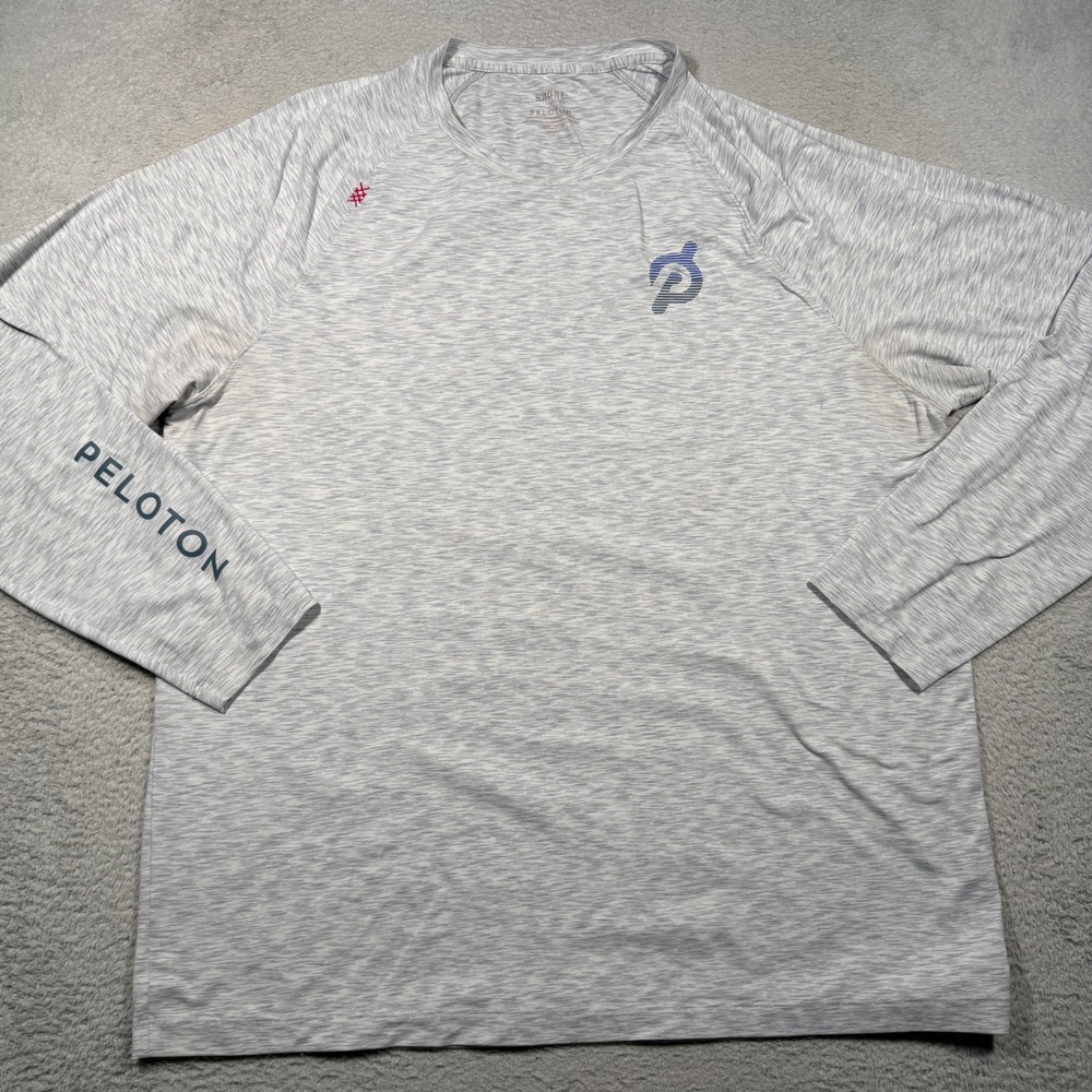 Rhone x Peloton Long Sleeve Shirt Mens XXL Gray Space Dye Reign Activewear Gym